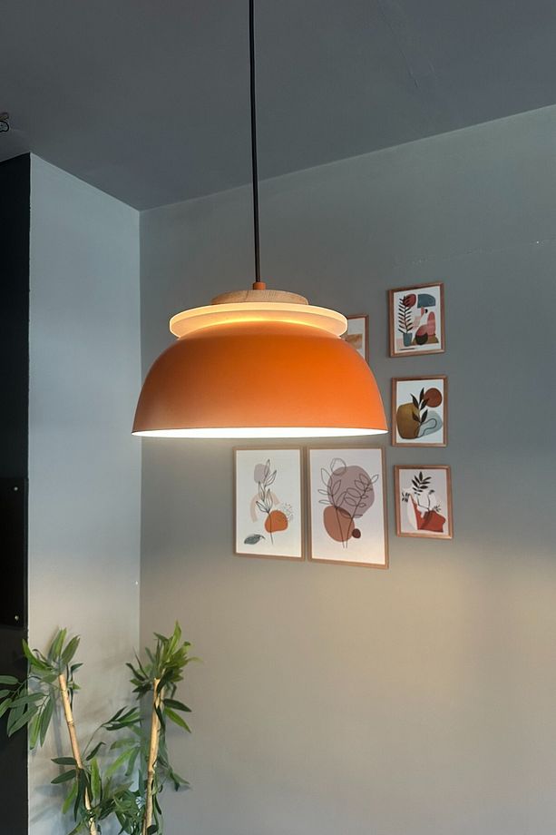 Revola Turuncu Tekli Avize Iç Mekan Aydınlatma Dekoratif Mutfak Cafe Salon - 3