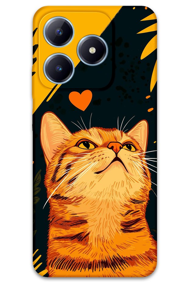 Realme C53 Compatible Cat Pattern Phone Case + Screen Protector - 5783