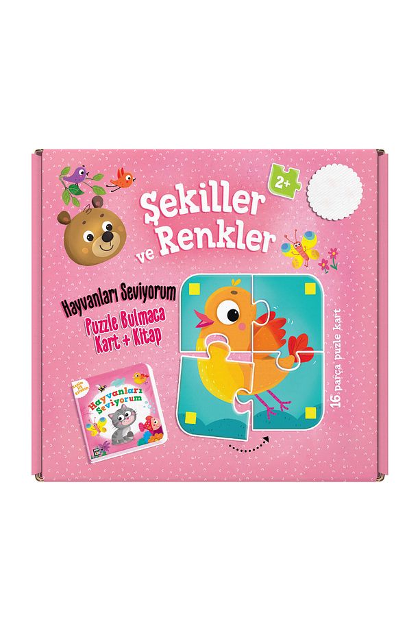 Şekiller ve Renkler Puzzle | Bulmaca Kart + Kitap 3+ Yaş Karton Çocuk - 1