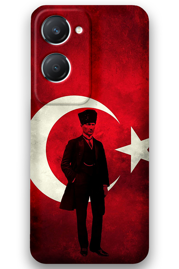 Vivo Y18 Compatible Ataturk Pattern Phone Case + Screen Protector - 5849