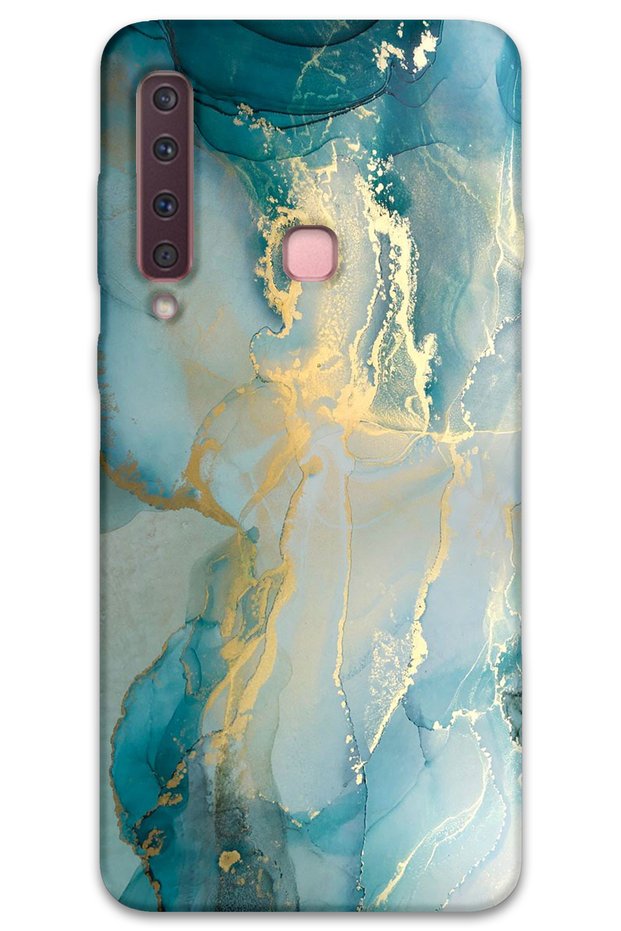 حافظة هاتف متوافقة مع هاتف Galaxy A9 2018 بنمط رخامي + واقي شاشة - 5814