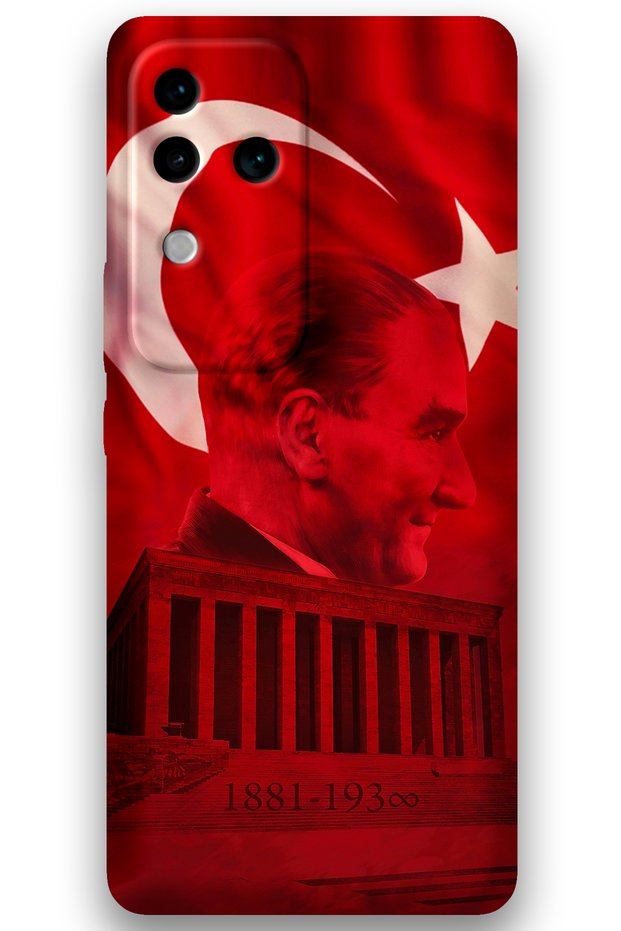 Vivo V30 Compatible Ataturk Pattern Phone Case + Screen Protector - 5848