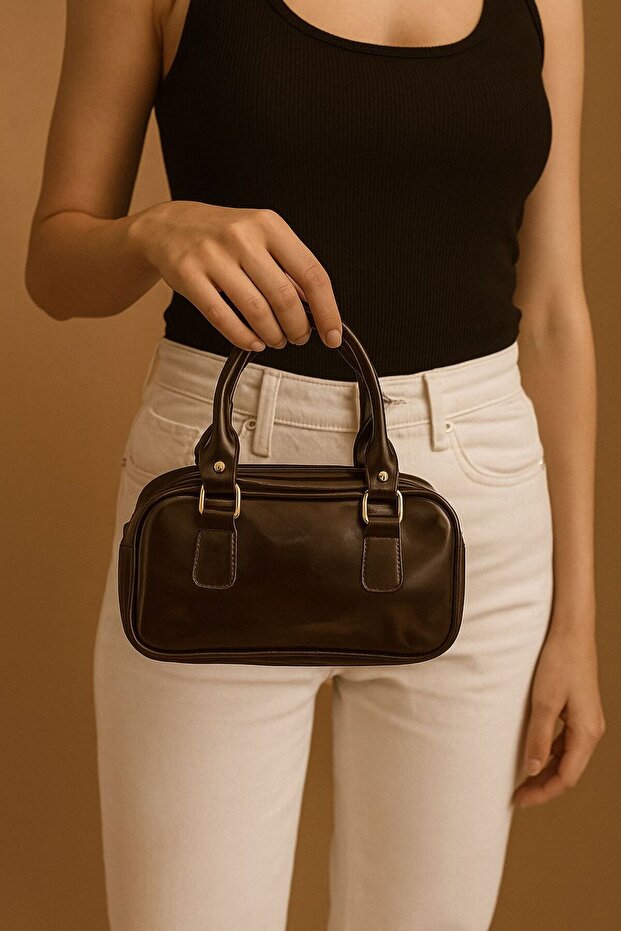 İthal Deri Görünümlü El Çantası - 1