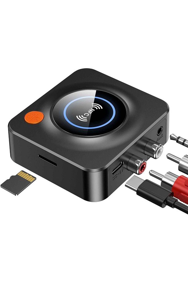HI-FI için Bluetooth Adaptörü, Hoparlörler için Bluetooth Alıcısı (3,5 mm AUX, RCA, TF, NFC) C52 - 1