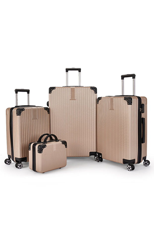 طقم شنط سفر مكون من 4 حقائب أمتعة بتصميم حديث و صلب - 1