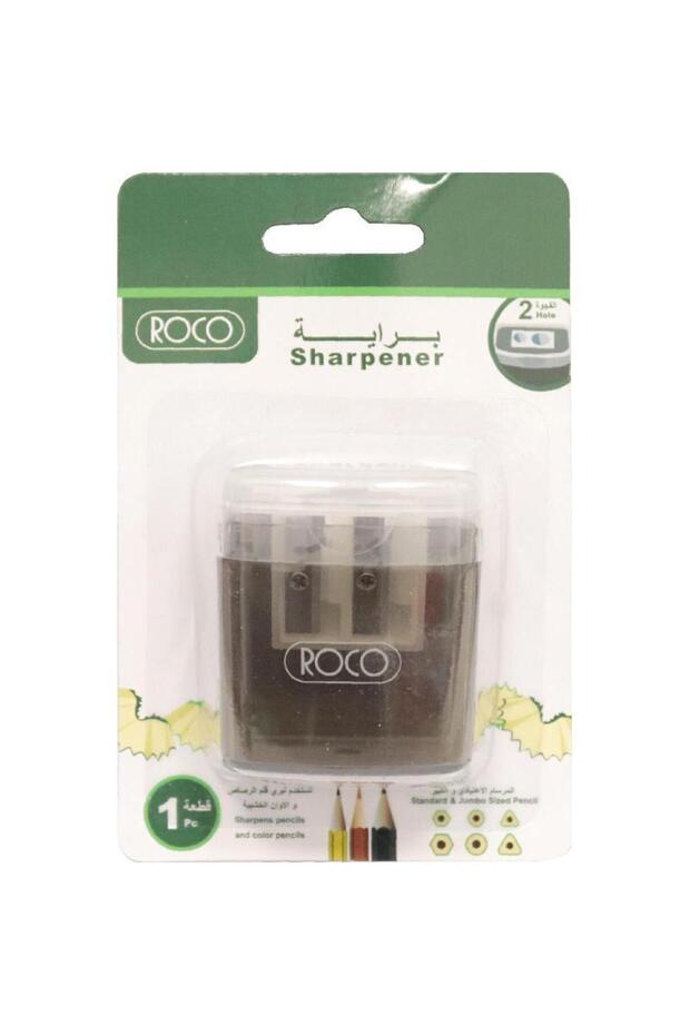 مبراة جيب - فتحتان، لون أسود - 1