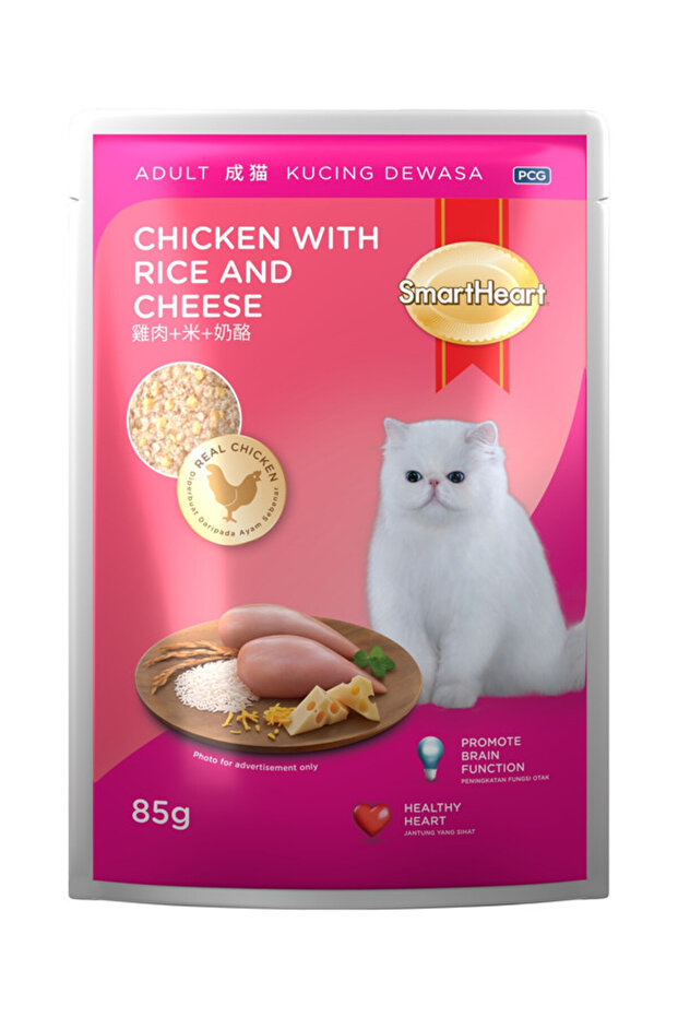 Pouch Adult Cat Wet Food Chicken with Rice and Cheese 85 g