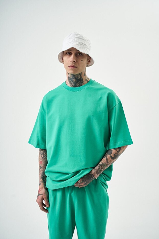 Ανδρικό Basic T-Shirt Πράσινο - 1