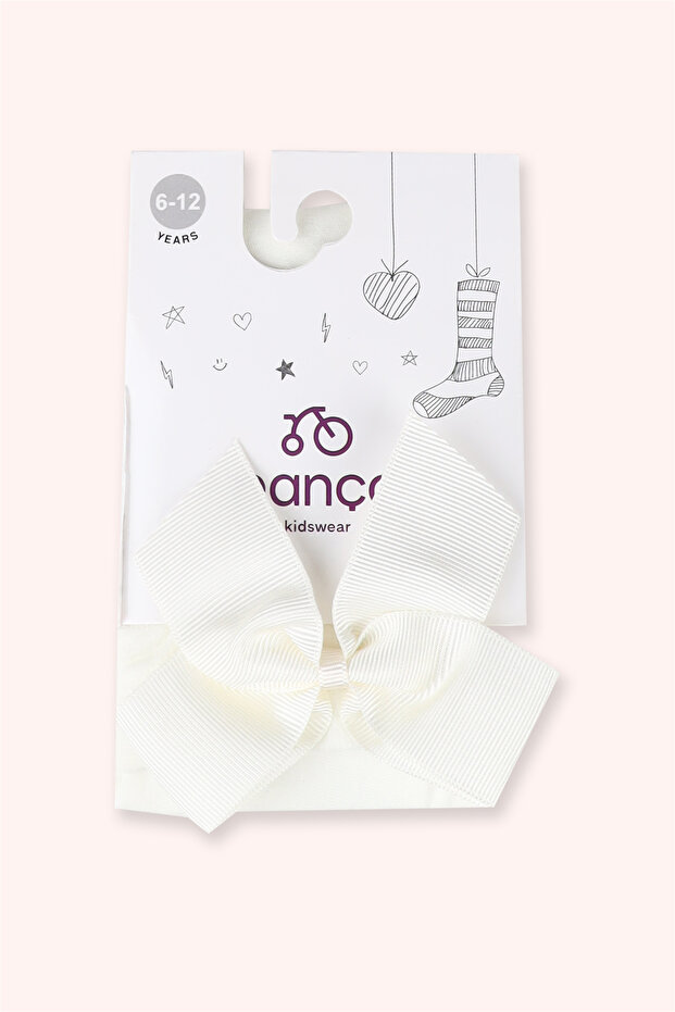 Girl's Ribbon Detailed Knee-Cuff Bone Socks