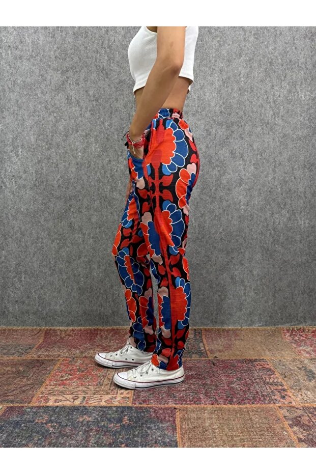 بنطلون منقوش بخصر مطاطي - 2