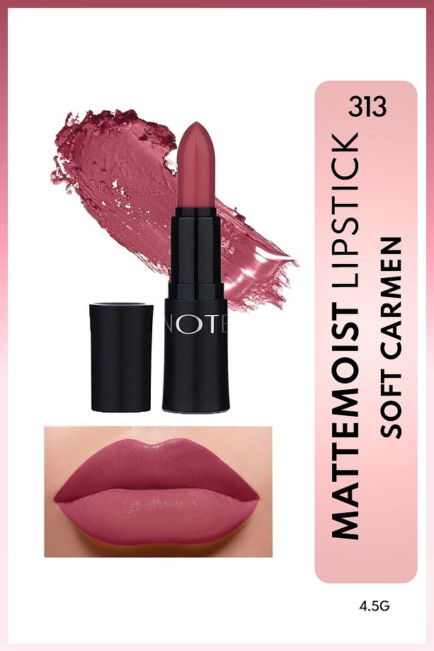Mattemoist Lipstick Mat Bitişli Ruj 313 Soft Carmen - Pembe - 1