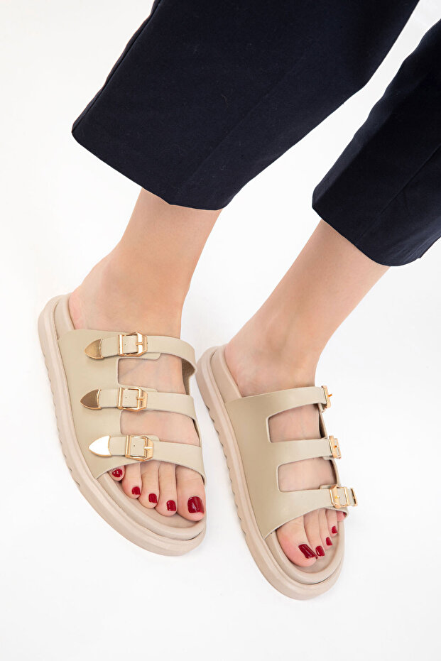 Papuci de damă bej 20657 - 5