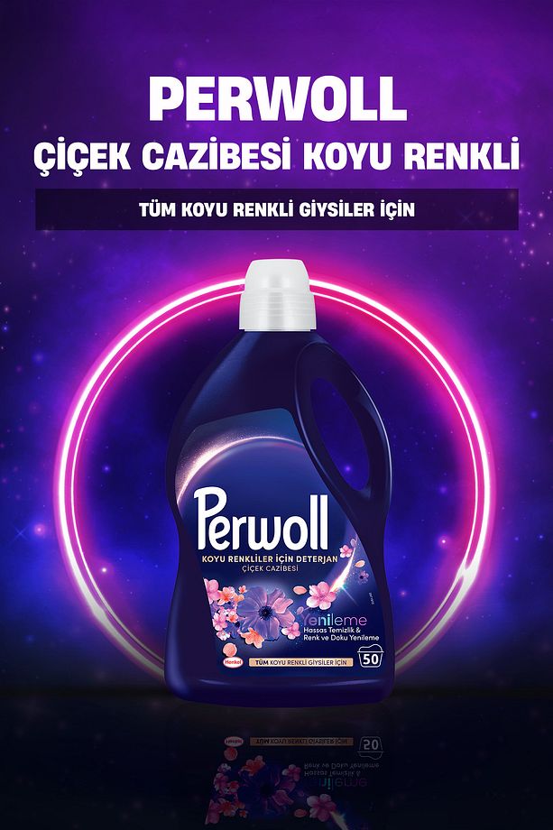 Sıvı Deterjan Perwol Çiçek Cazibesi Koyu Renkler 2.75L(50 Yıkama)+Yenileme Siyah 2.97L (54 Yıkama) - 6