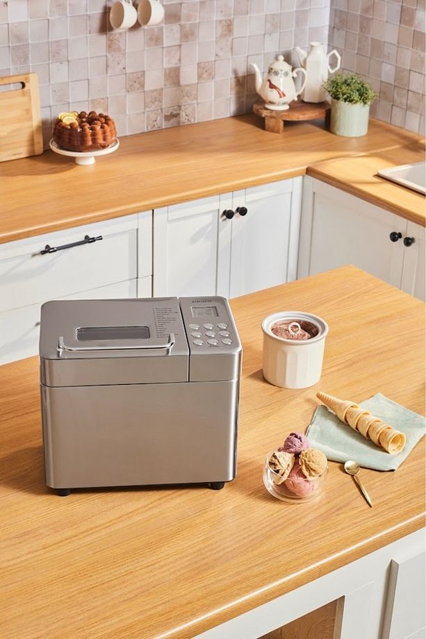 Bake Ice Inox 15 in 1 Çok Fonksiyonlu Dondurma, Reçel, Yoğurt, Hamur Yoğurma, Ekmek Yapma Makinesi - 1