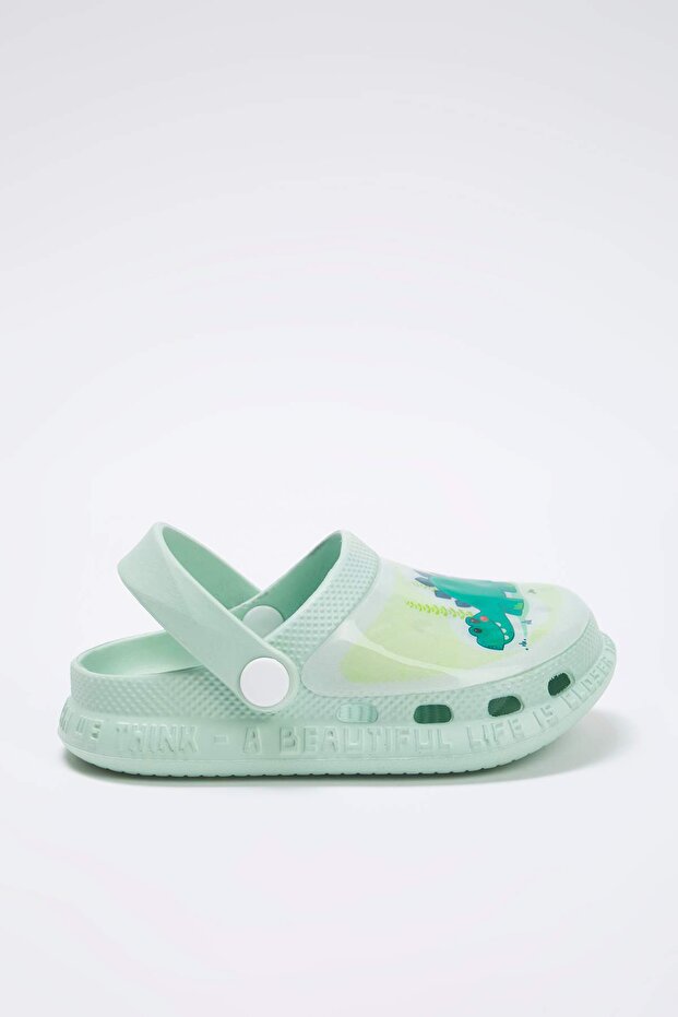 Soft Mint Önü Kapalı Işıklı Timsah Figürü Detaylı Erkek Çocuk Kids Sandalet Terlik TAKSS25TE00054 - 5