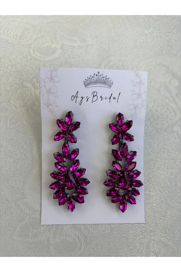 Fuşya Küpe 1 Adet - 2