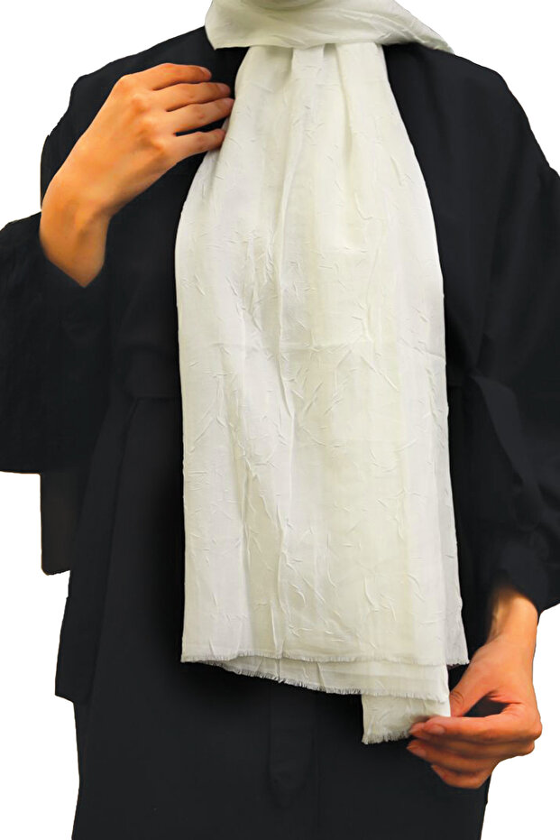 Bambu Kraş Şal - Krem - 1