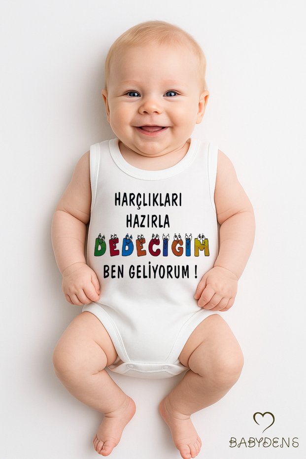 I'Ll Prepare the Allowance, I'M Coming! Written Sleeveless Baby Body 100% Cotton Funny Written Bodysuit