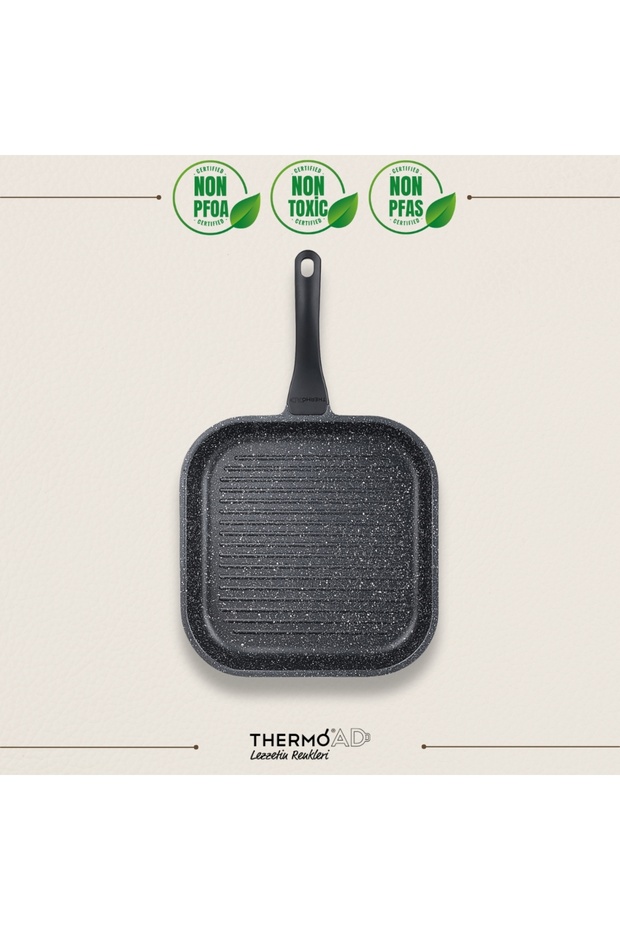 صينية شواء مربعة باللون الرمادي - 28 سم - 1