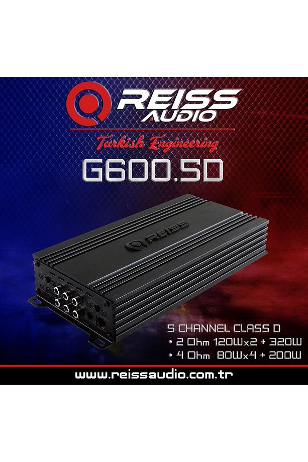 Audıo Rs-g600.5. 5 Kanal 4x80w 1x200w Rms 4ohm Dijital Amfi Bas Kontrollü D Class - 1