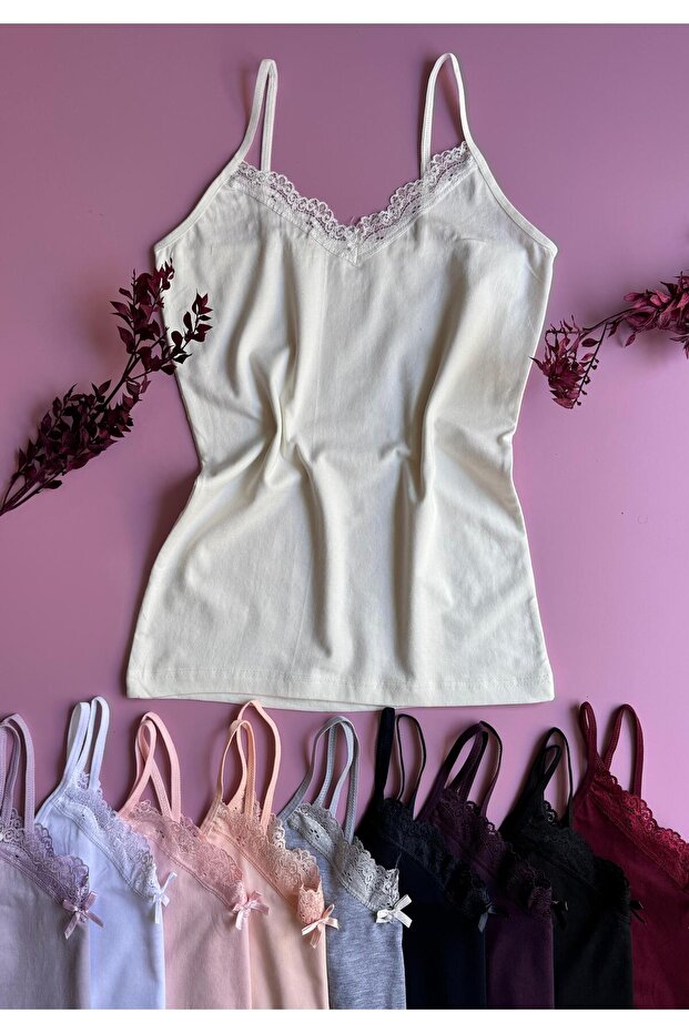 6 részes pamut puha alsóing csipke kötélpánttal és masnival - 3