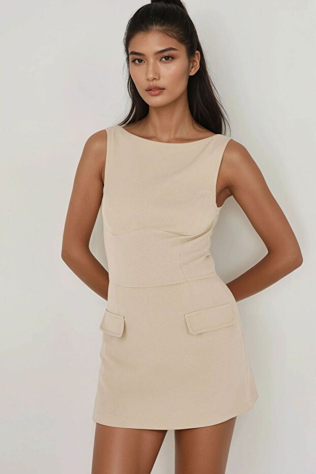 Cebeli Dar Mini Elbise - 1