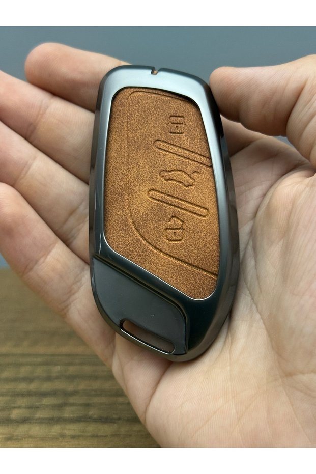 Mg Hs Zs 3 Button Protection Key Controller Metal Case Leather Brown