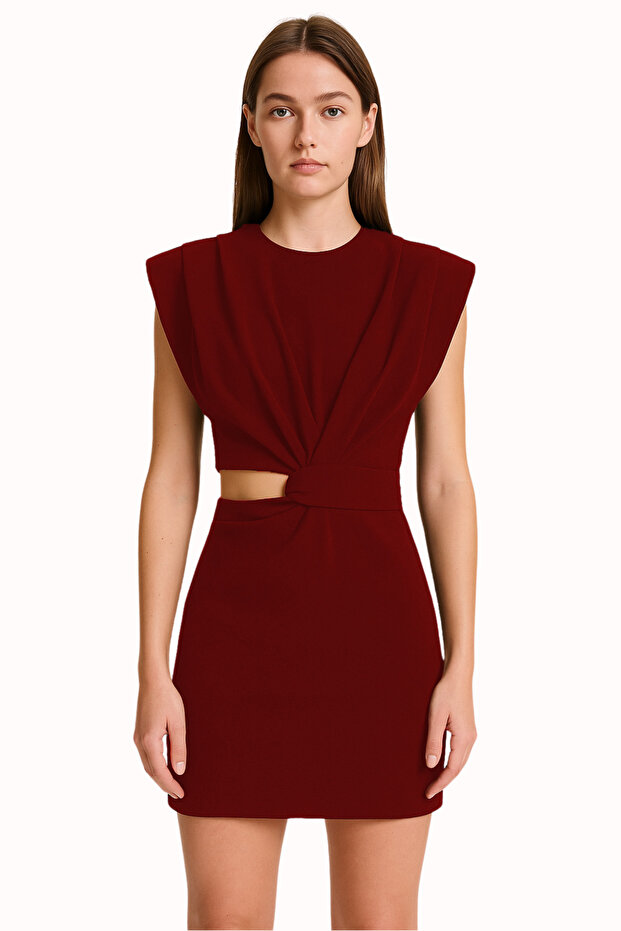 Padded Diving Fabric Mini Dress Jt7091