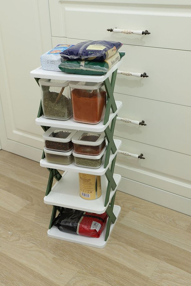 X Raf Organizer Ayakkabılık Banyo Rafı Mutfak Rafı Oyuncak Rafı Pratik Düzenleyici Yeşil Sarı - 6