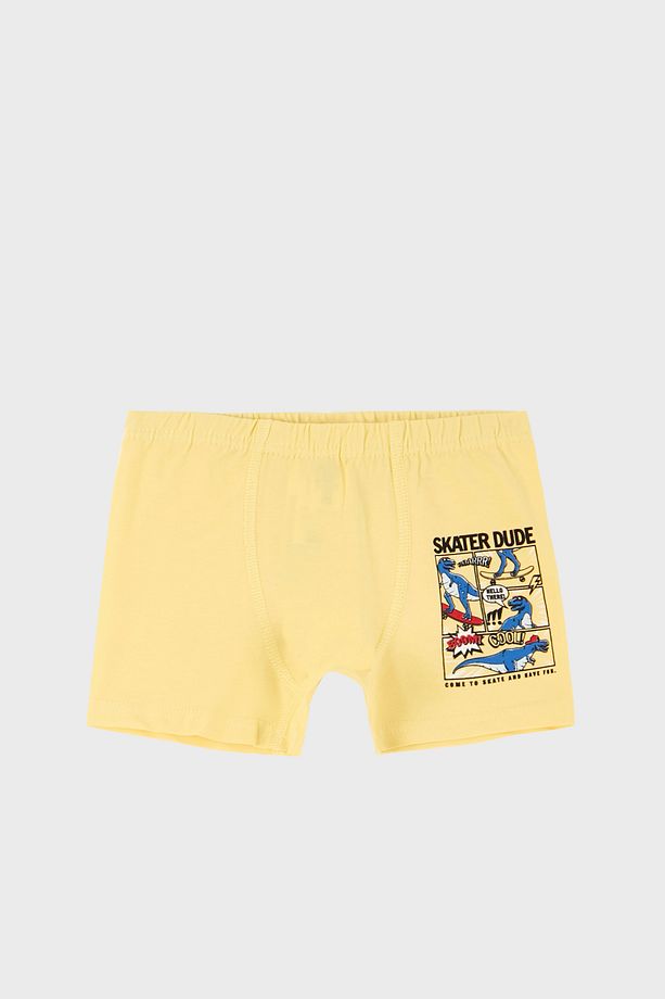 Desenli Streç Pamuklu 5 Li Paket Boxer Erkek Çocuk Boxer 6651005dıno - 5