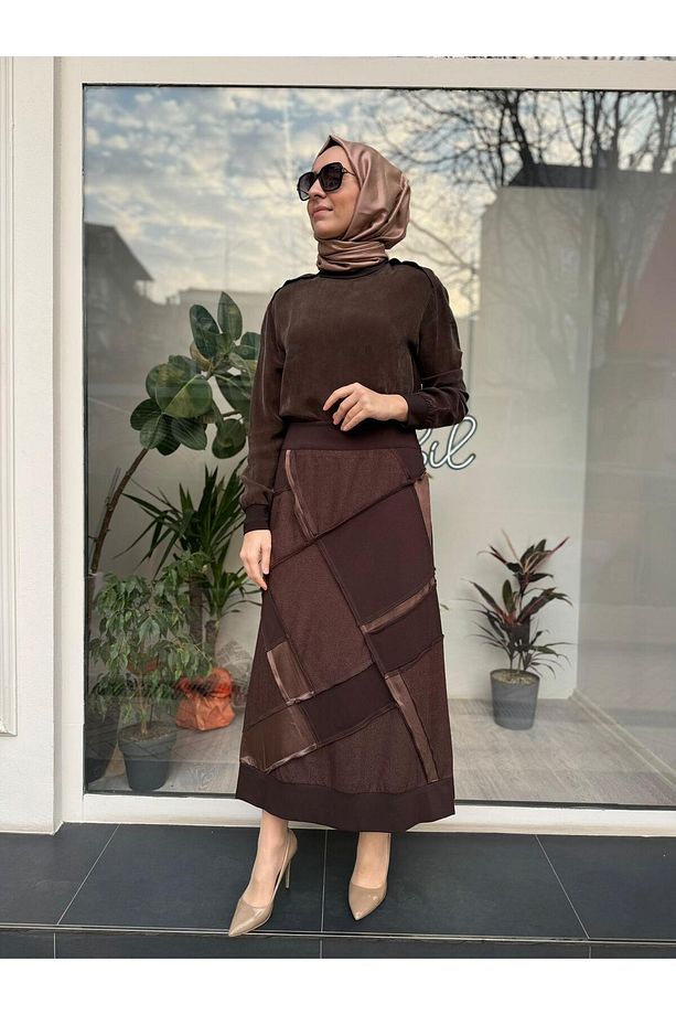 Patchwork Etek 36923 Kahve - 1