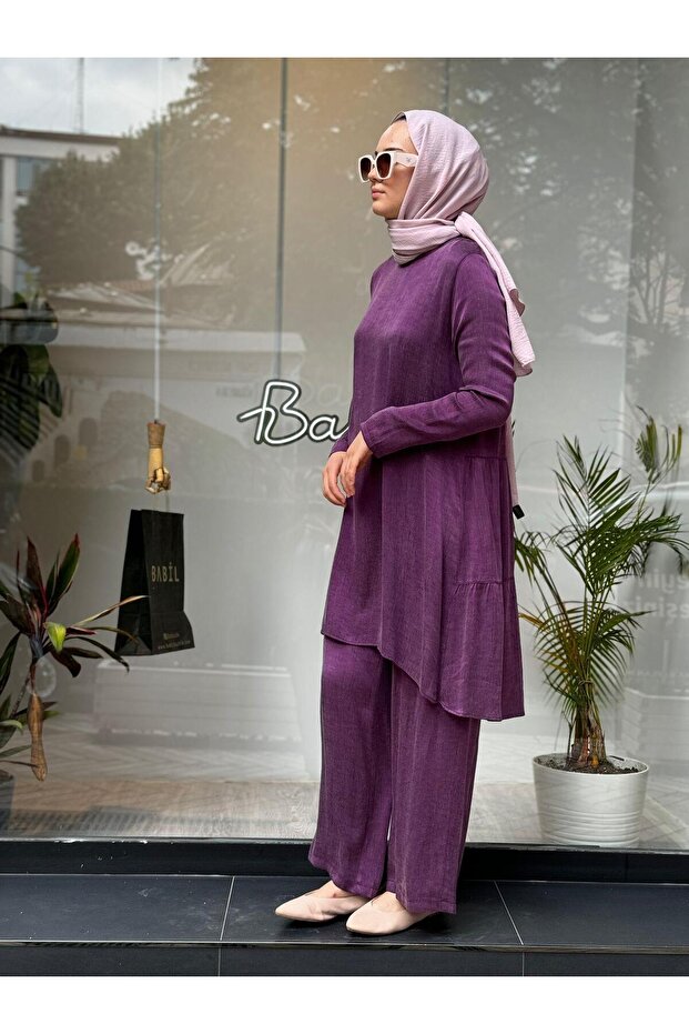 Basic İpek Kadın Tunik Mürdüm - 2