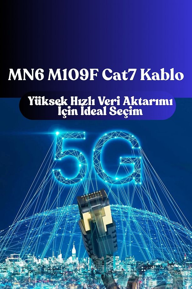 M109f 10 Metre Cat7 Kablo/10gbps-s/stp/cat7 Ethernet Kablosu-50 Mikron Altın Kaplama - 7