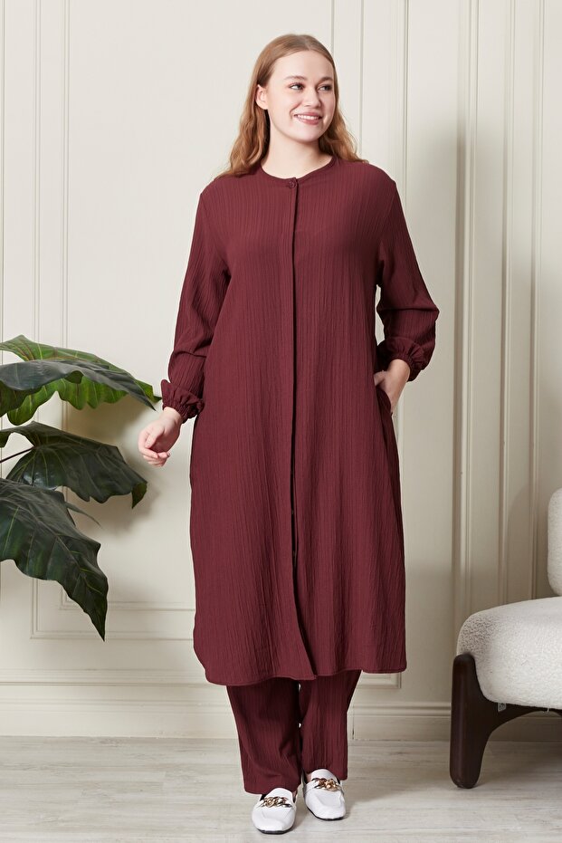 Women's Plus Size Seersucker Two-Piece Suit