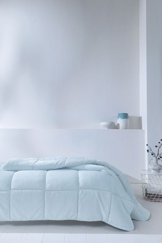 Macaron Tek Kişilik Wellsoft Yorgan - Mavi - 1
