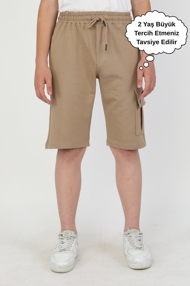 Boy's Summer Combed Cotton Sports Capri Shorts with Pockets