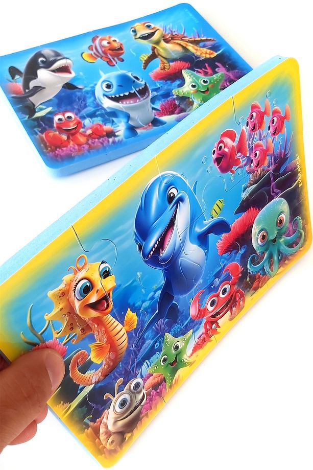12 Parçalı 4 Adet Kalın Çocuk Puzzle Yapboz - 7