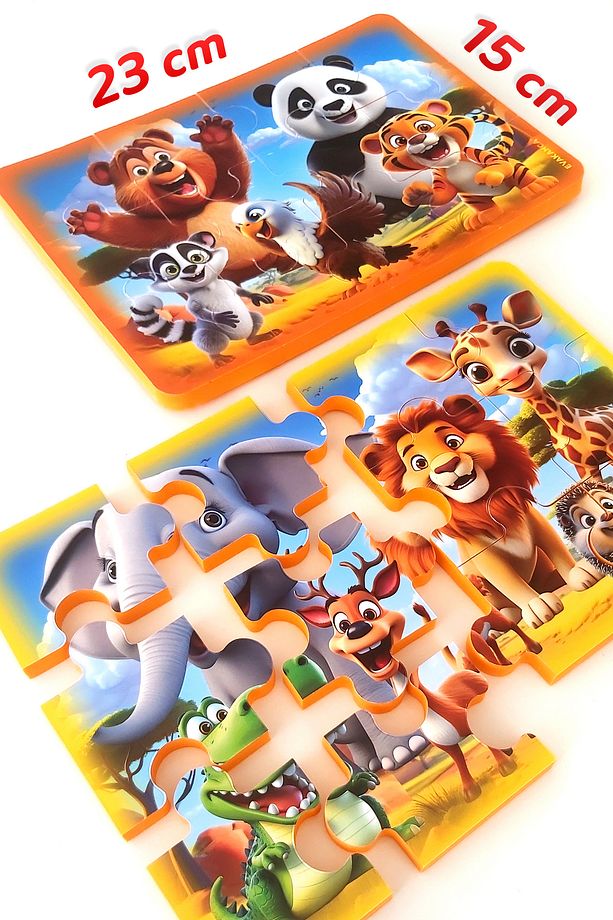 12 Parçalı 4 Adet Kalın Çocuk Puzzle Yapboz - 3