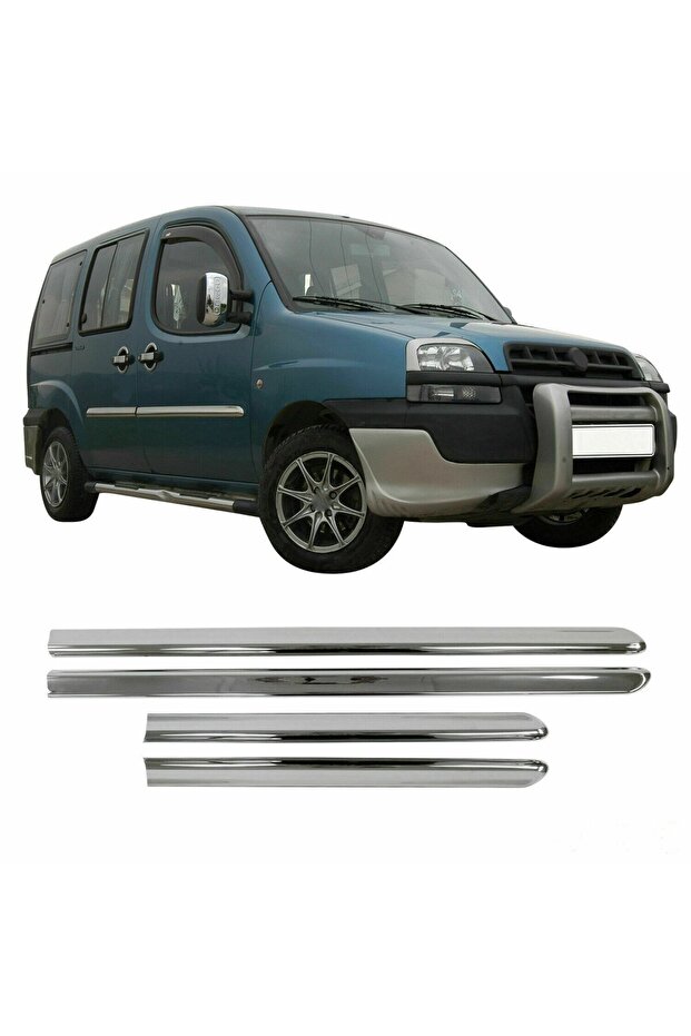 Fiat Doblo Krom Kapı Çıtası 2001-2006 4prç Paslanmaz Çelik - 1