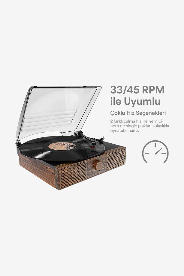 Dahili Hoparlörlü Bluetoothlu Ahşap Pikap DB-9191 Rustik - 5