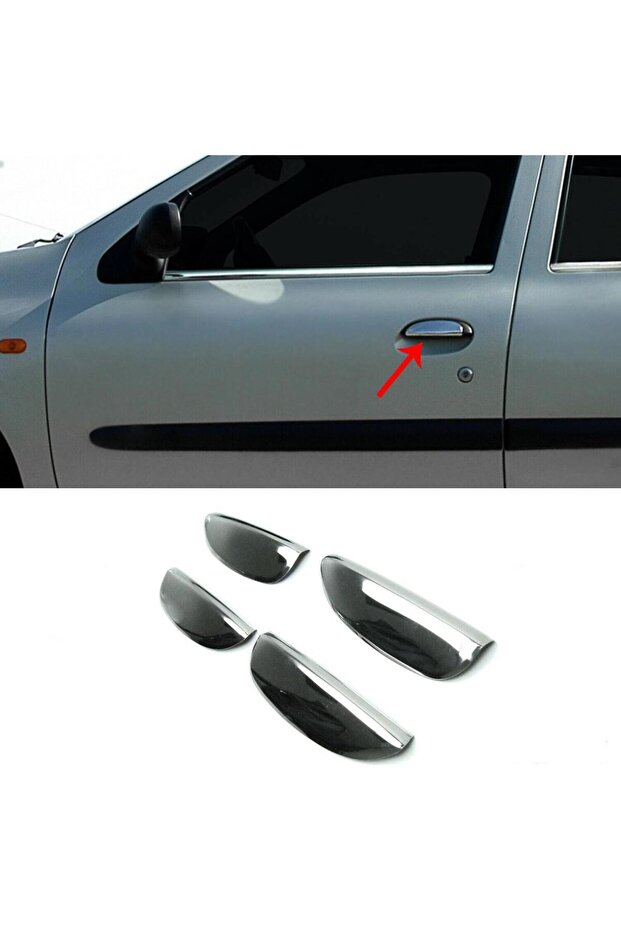 Renault Clio 2 Symbol Krom Kapı Kolu 1999-2008 Paslanmaz Çelik - 1