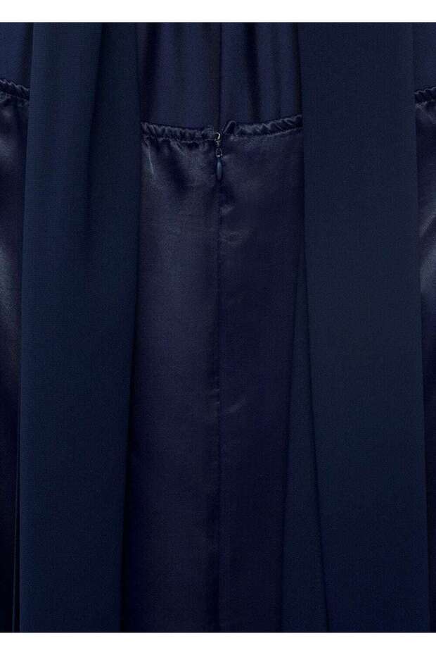 Halter yaka saten elbise - 6