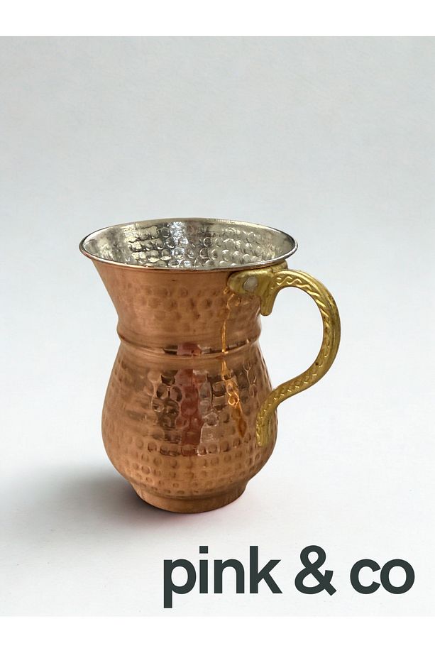 El Yapımı Bakır Bardak – Ayran & Su Bardağı, Tek Parça, Sağlıklı Kullanım - 1