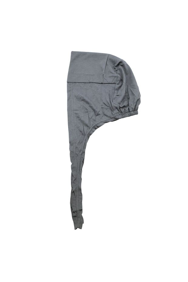 Women's Gray Color Seamless Lace-Up Combed Cotton Hijab Bonnet