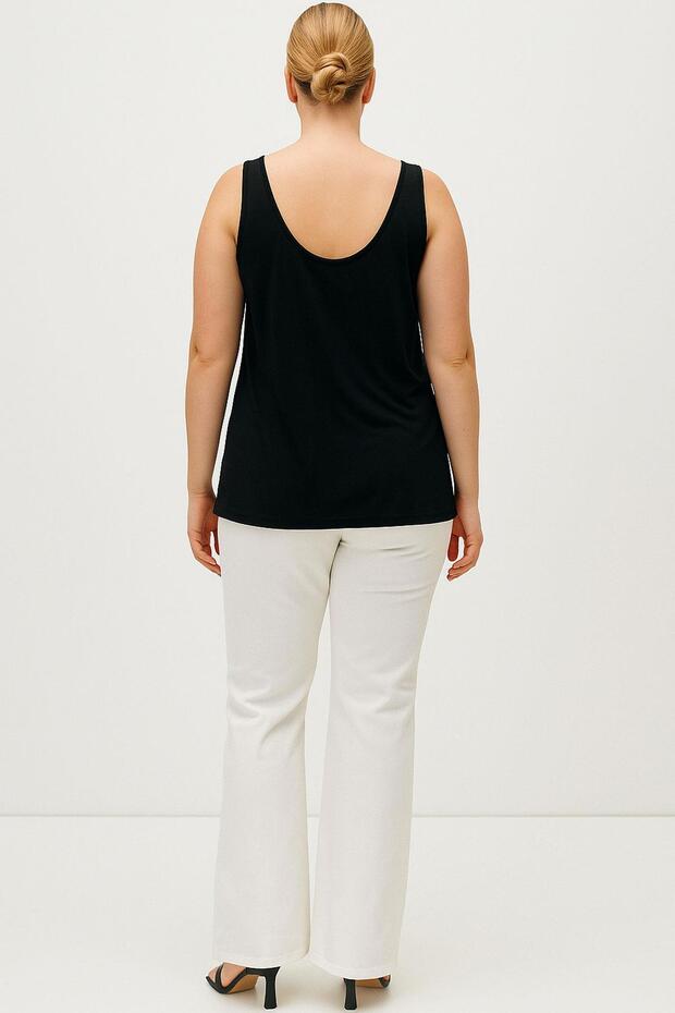 2 Pieces A-Line Comfortable Fit Basic Thick Strap Undershirt T-Shirt - 3