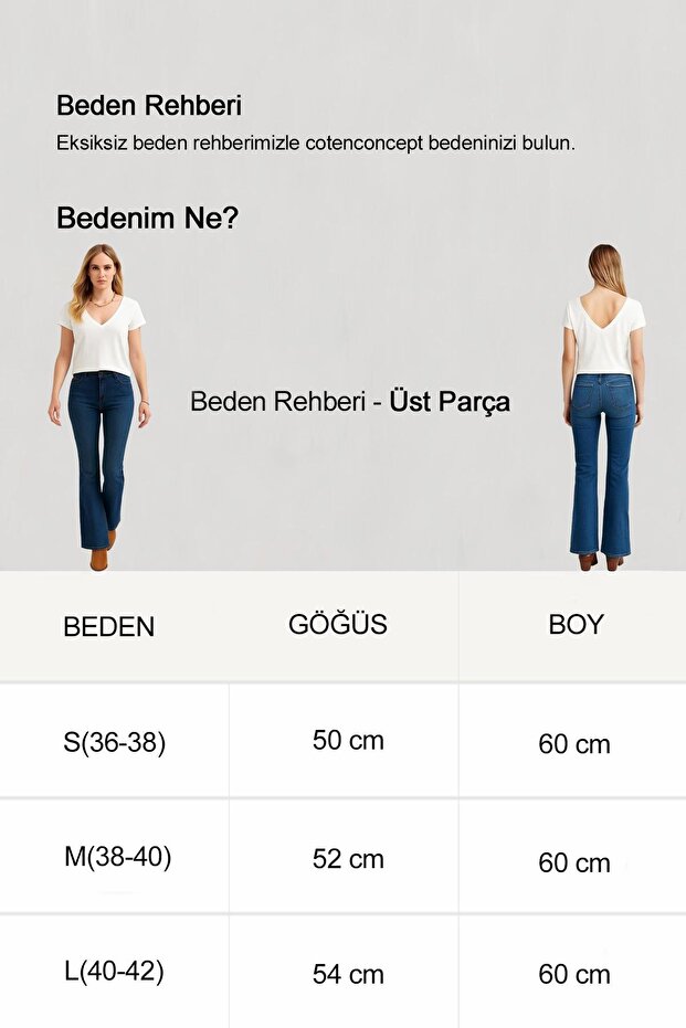 2 Adet Ön ve Arka V Yaka Basic Pamuklu Tişört - 5