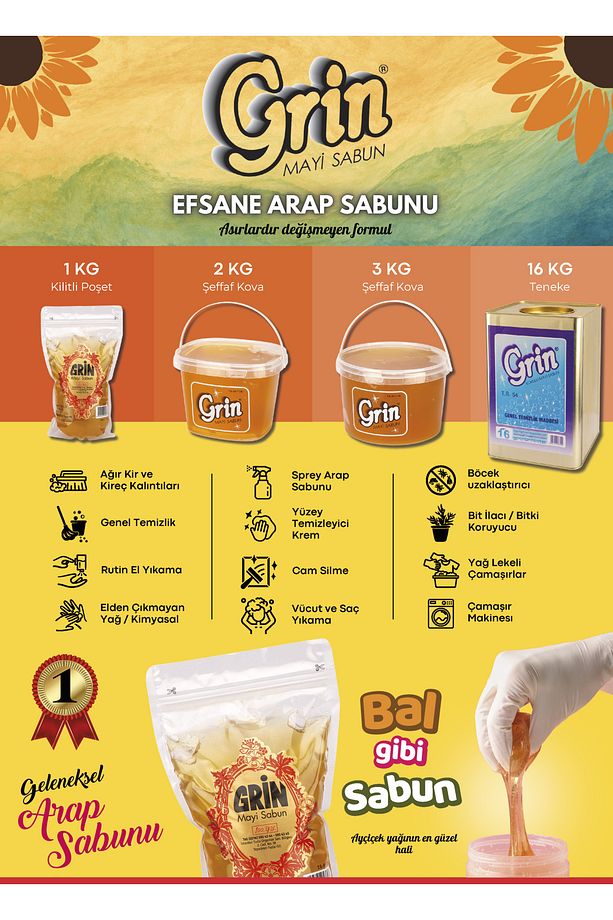 1 Kg Mayi Sabun | Temizlik Macunu | Bitkisel Şampuan | Jel Arap Sabunu | Bitkisel Yüzey Temizleyici - 3