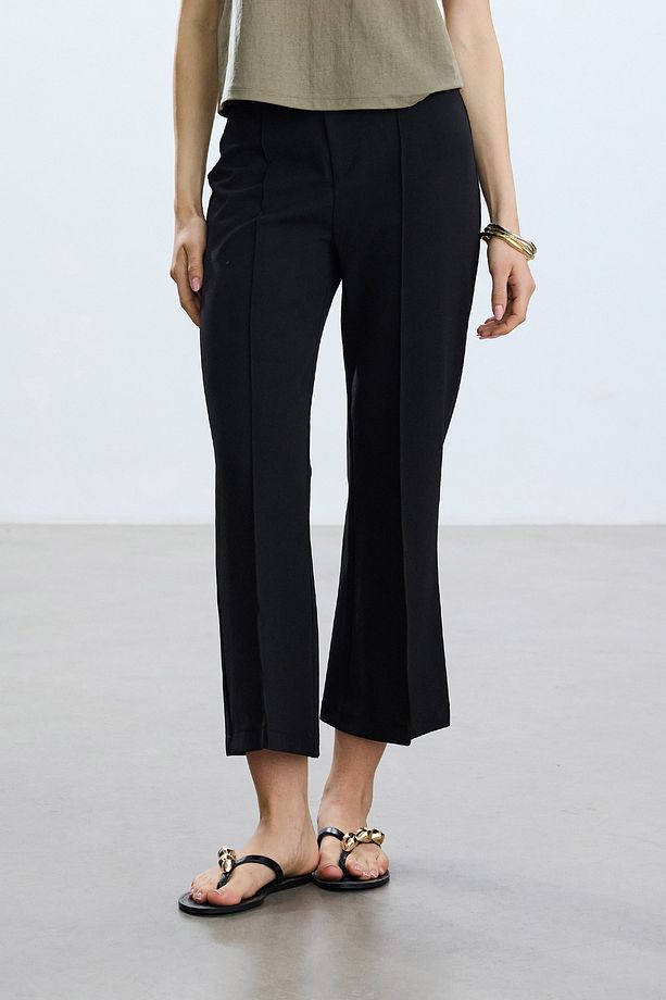 Siyah Flare Pantolon - 5