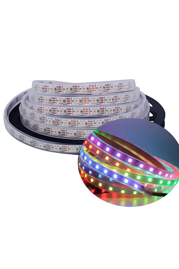 Elektronikaled - 5Volt Ws2812B Argb Adreslenebilir Pixel Şerit Led Ip68 Metrede 60 Led (5 METRE) - 1