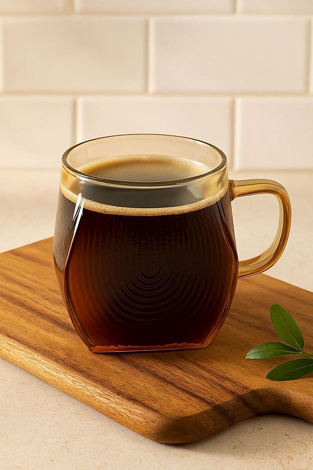 Borosilikat Cam Amber Salyangoz Desenli Bardak 1 Adet 300 ML - 1